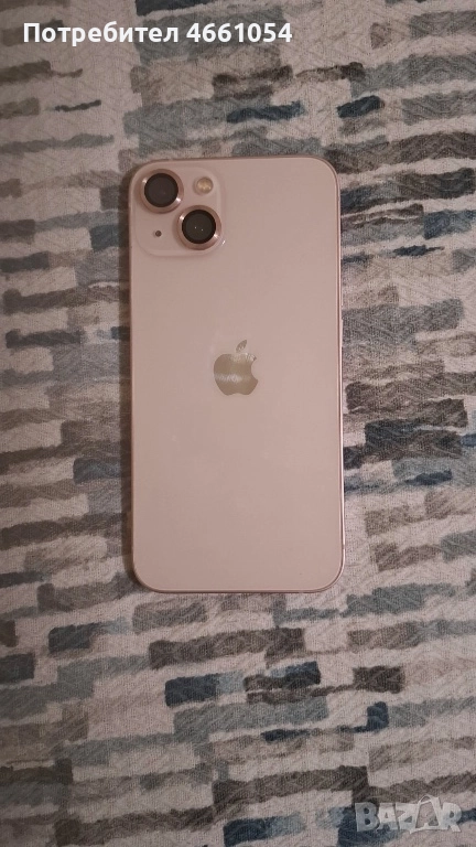 iPhone 13 Rose • Отлично състояние • Пълен комплект • 12 кейса • 3 протектора • Адаптер, снимка 1
