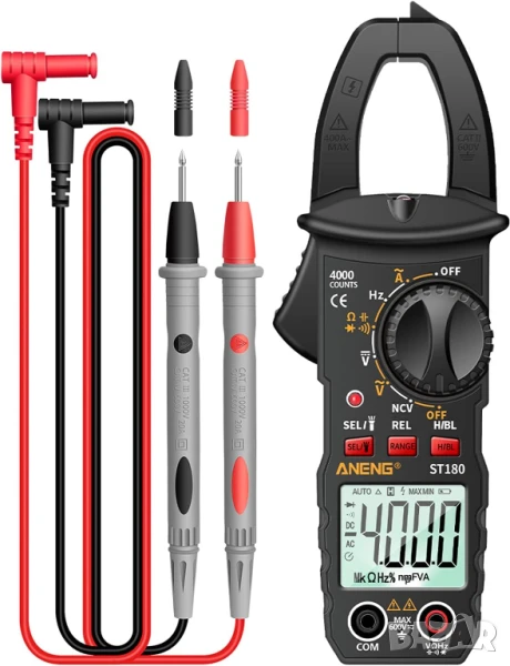 Цифров мултицет, клещи, волтметър, амперметър, мултиметър, AC DC напрежение, AC ток NCV тестер, снимка 1