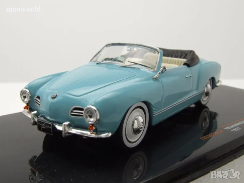 Volkswagen Karmann Ghia Cabrio 1955 - мащаб 1:43 на ixo моделът в нов в PVC дисплей-кейс VW, снимка 1