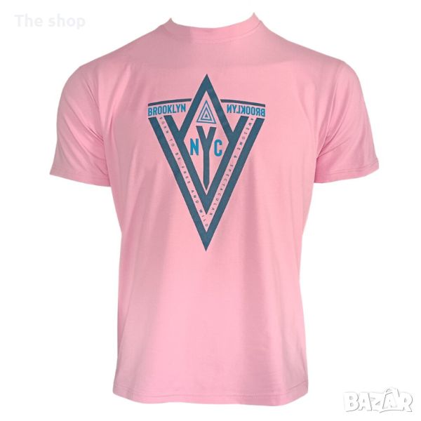 Памучна тениска в розов цвят (003), снимка 1