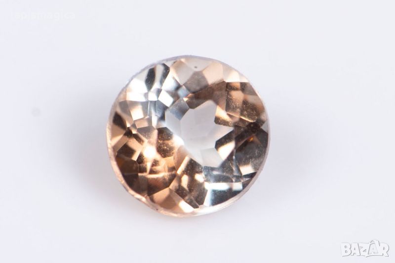 Топаз цвят шампанско 0.34ct 4mm кръгла шлифовка #4, снимка 1