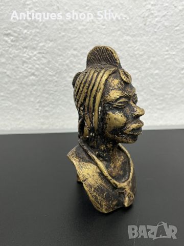 Африканска бронзова скулптура. №5601, снимка 6 - Колекции - 46459638
