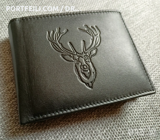  Кожен портфейл Friedrich с RIFD NFC защита и щампа на еленска глава , снимка 6 - Портфейли, портмонета - 53617278
