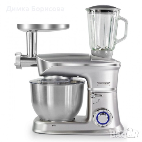 Кухненски робот 3 в 1 Royalty Line RL-PKM1900.7BG - 1900W, 6.5L купа, 1.5L блендер, снимка 9 - Кухненски роботи - 51689836