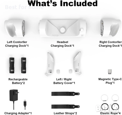 AMVR  зарядна докинг станция с USB-C кабел за Meta/Oculus Quest 2, снимка 8 - Друга електроника - 51758417