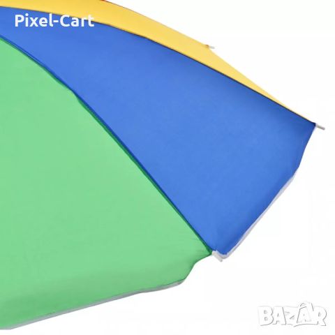 Многоцветен плажен чадър с чупещо рамо, снимка 7 - Други стоки за дома - 46459667
