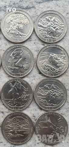 Американски Quarter Dollar .Национални паркове от 2010г до 2018г., снимка 3 - Нумизматика и бонистика - 53879657