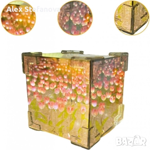 Очарователна нощна лампа лале – Многофункционално освежаване на вашето пространство, снимка 7 - Настолни лампи - 52837302