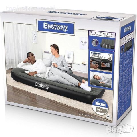 Матрак надуваем, 203x152x30 см, Bestway 67930 Tritech Queeninflatable, снимка 4 - Надуваеми легла - 45640150