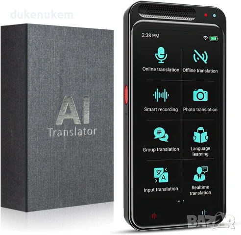 AI Преводач с глас и камера – 138 езика, офлайн режим, тъчскрийн 2.4"