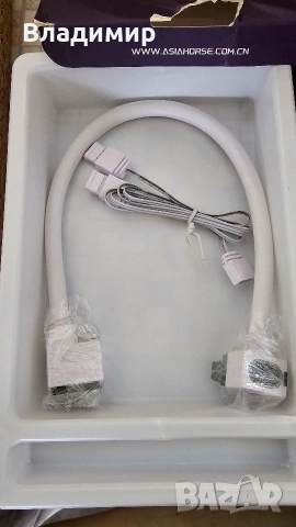 AsiaHorse 8-пинов PSU кабел удължител 18AWG за GPU ARGB SYNC бял, снимка 4 - Кабели и адаптери - 53899398