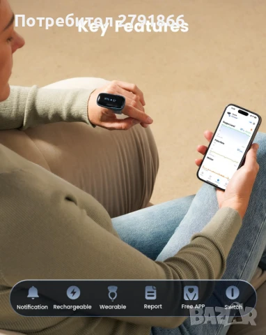 Wellue Oxylink Bluetooth пулсомер с аудио напомняне в безплатно приложение, снимка 3 - Други - 50633517