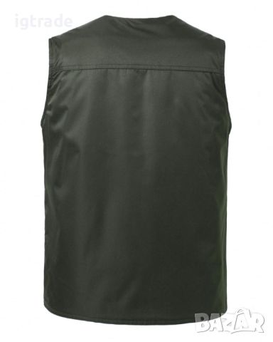 Мъжка зимна топла вълнена жилетка - Outdoor жилетка с джобове, термо зимна жилетка без ръкави - XL, снимка 6 - Якета - 45798533