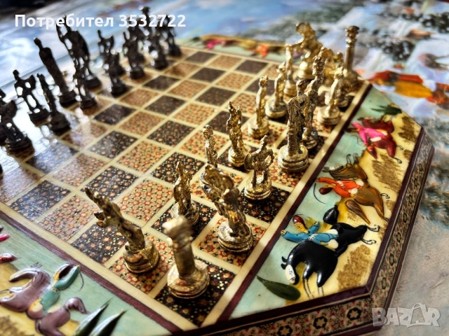 Ретро шах с метални фигури , снимка 7 - Антикварни и старинни предмети - 51626880