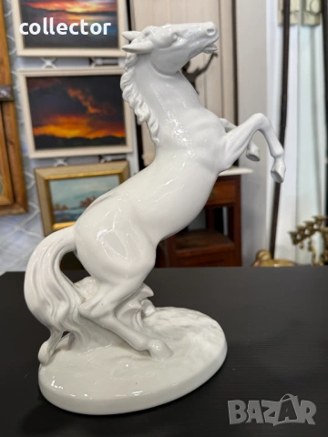 Порцеланова фигура на кон - Wallendorf. №7924, снимка 4 - Антикварни и старинни предмети - 53731508