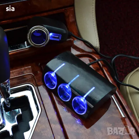 Разклонител за запалка с 4 гнезда и 1 USB, снимка 2 - Аксесоари и консумативи - 50440464