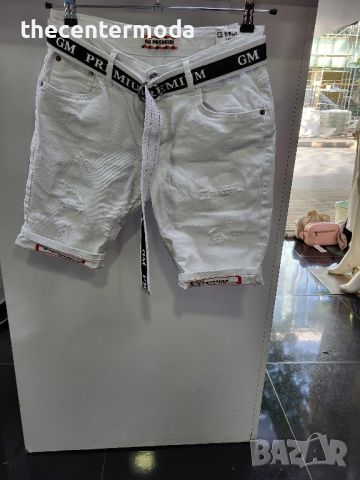 Мъжки бели къси дънки , снимка 4 - Къси панталони - 46262843