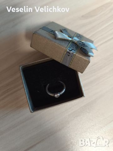 Сребърен пръстен с камък сърце, снимка 1 - Пръстени - 46351521