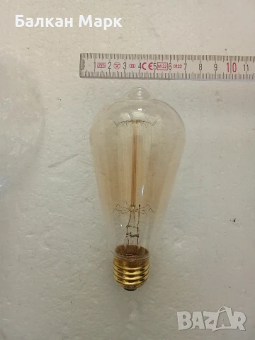 Винтидж Едисон крушка – 40W, 220V 🔆, снимка 2 - Крушки - 50772292