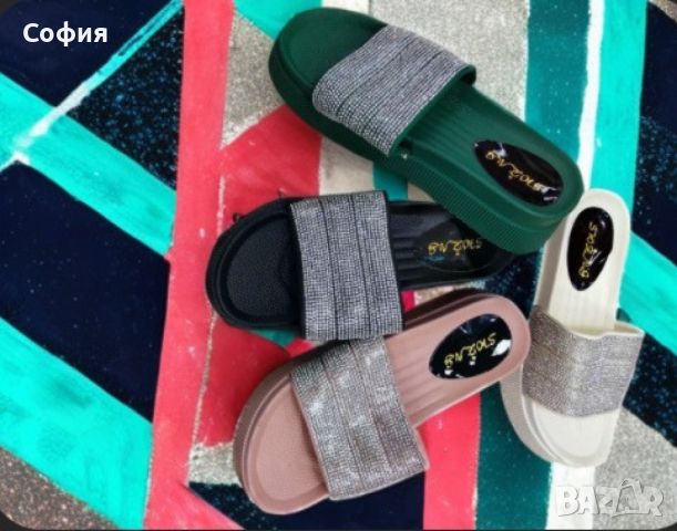 Изискани дамски плажни чехли със завладяващ блясък, снимка 6 - Чехли - 45408191