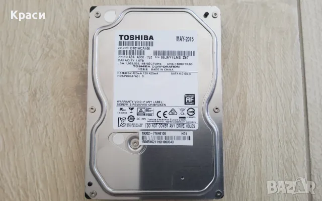 Твърд диск 1TB Toshiba DT01ACA100, снимка 1 - Твърди дискове - 46844534