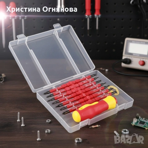 Професионален комплект двустранни изолирани отвертки с дръжка - 14в1, снимка 2 - Отвертки - 53283241