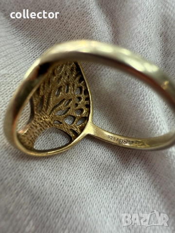 Позлатен сребърен пръстен / дървото на живота. №7682, снимка 6 - Пръстени - 52638166