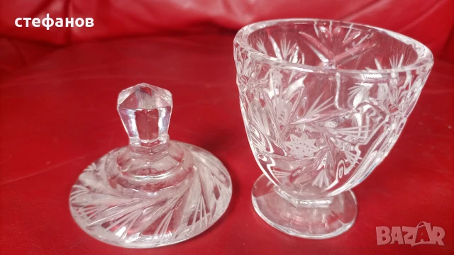 Кристална ахарничка с капаче, снимка 3 - Други - 50837438