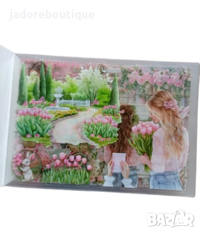 20 листа/книжка Прозрачни водоустойчиви скрапбук стикери Tulips season, снимка 2 - Други - 53868378