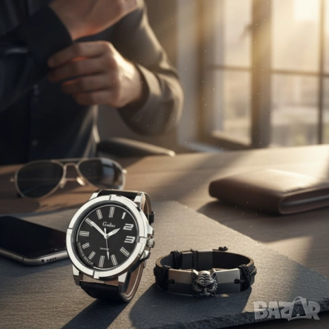 Спортен мъжки часовник Geduo и гривна в луксозна кутия, снимка 5 - Други - 51947393