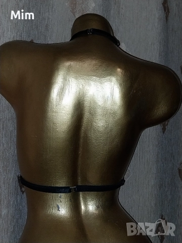  Черен сутиен от лак / винил , снимка 4 - Бельо - 51479438