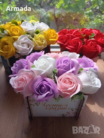 Букети с рози от пластичен сапун , снимка 3 - Декорация за дома - 45457464