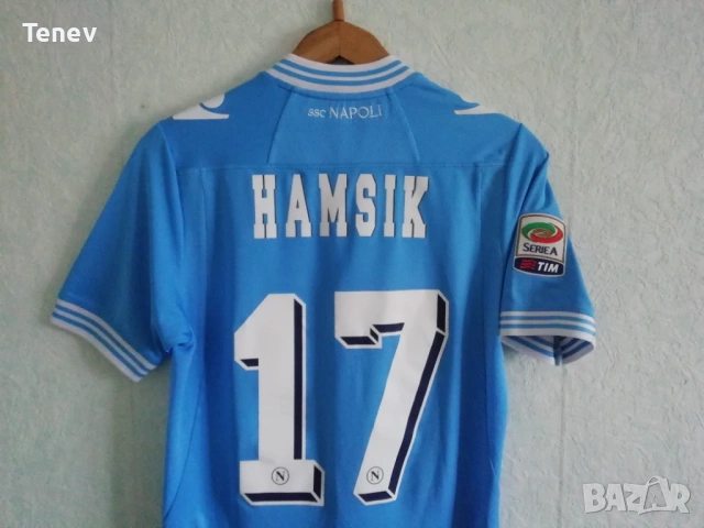 Napoli Hamsik оригинална шампионска мачова тениска фланелка Наполи екип Хамшик Macron, снимка 3 - Тениски - 48645573