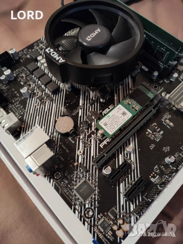 Комплект Ryzen 5 5600X, Asus A520M, RAM 16GB DDR4 3200, SSD 256GB NVME, снимка 2 - Процесори - 53699163