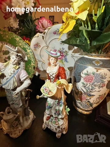 Антикварни Фигури Sitzendorf Germany | „В цветната градина“ | Circa 1927, снимка 5 - Колекции - 54212259