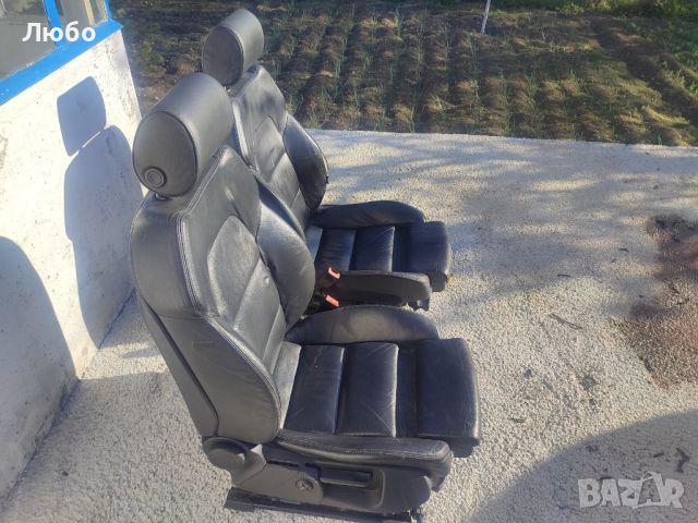 Предни дълбоки седалки черна кожа с подгрев за Ауди А6 ц6 4ф Audi A6 c6 4f, снимка 2 - Аксесоари и консумативи - 45205202