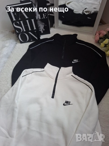 Nike Дамска Ватирана Блуза С Дълъг Ръкав - Бяла Или Черна Код BS-114, снимка 2 - Блузи с дълъг ръкав и пуловери - 52347651