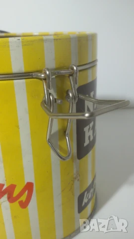 Ретро кутия Naber Kaffee метална цилиндрична, снимка 7 - Антикварни и старинни предмети - 51076118