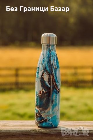 Нова Изолирана бутилка S'well 500ml, Ocean Marble държи студено и горещо, снимка 7 - Други стоки за дома - 46435061