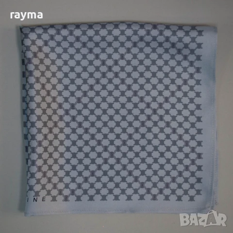 Celine шал принт лого 47х47см изработен от естествена коприна, снимка 3 - Шалове - 51139851