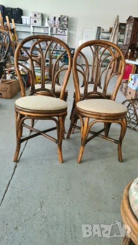  ратанов стол внос от европа, снимка 3 - Столове - 50700446