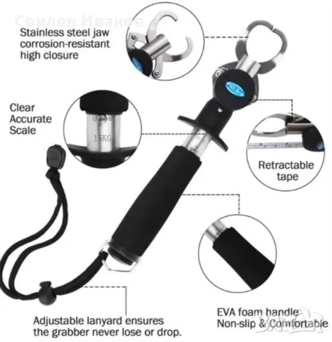 Рибарска щипка за хищници с кантар15 kg, снимка 5 - Екипировка - 46824717