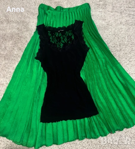 Гипюр потник 🔥. Размер M. Зелена пола като подарък 🎁💐, снимка 2 - Тениски - 54240192