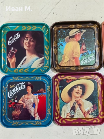 лот от 6 броя метални подложки за чашки на Coca-Cola , снимка 2 - Колекции - 52233068