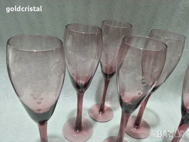 ретро стъклени чаши цветно стъкло , снимка 6 - Антикварни и старинни предмети - 53135804