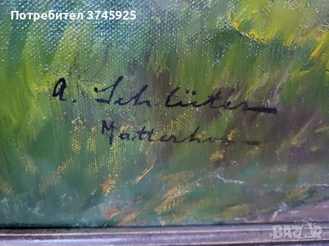 Стара картина 1890г. немски автор, снимка 11 - Картини - 50948940