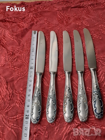 Стари антикварни посребрени ножове Silkema Solingen - 5бр., снимка 7 - Антикварни и старинни предмети - 53738145