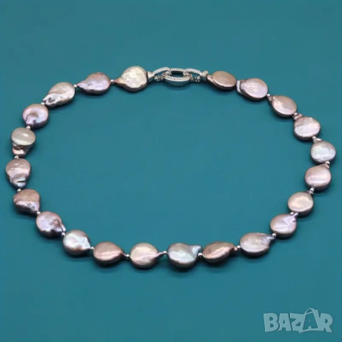 Барокови перли, колие с нежно-розов цвят