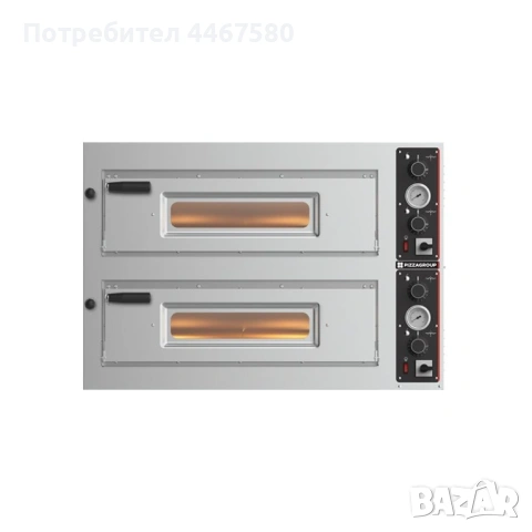 Професионална електрическа пица фурна – 2 камери, 6 x Ø30/34 см на камера