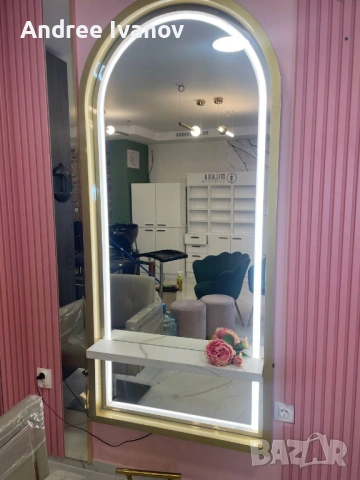 Дизайнерско огледало с LED осветление – чисто ново, снимка 4 - Огледала - 53887032